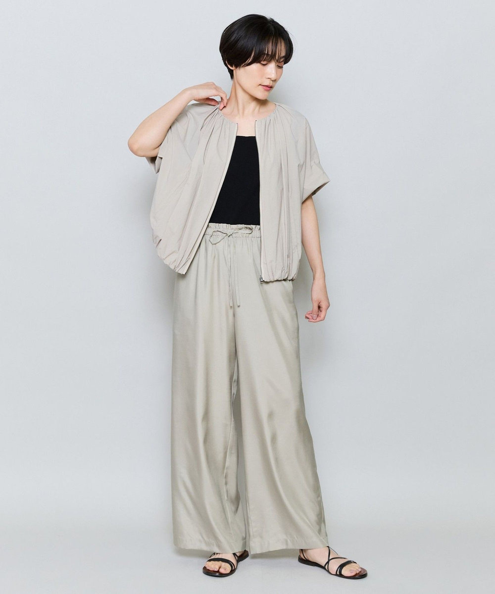 MOGA キュプラポリフィブリルワイドシルエットパンツ ベージュ