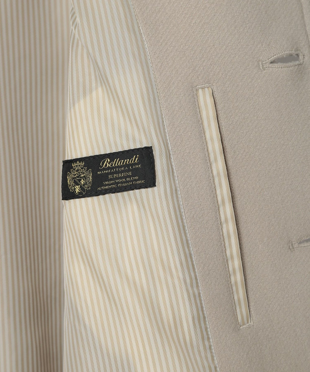 MEN'S BIGI Bellandiウールメルトンスタンドカラーコート ベージュ