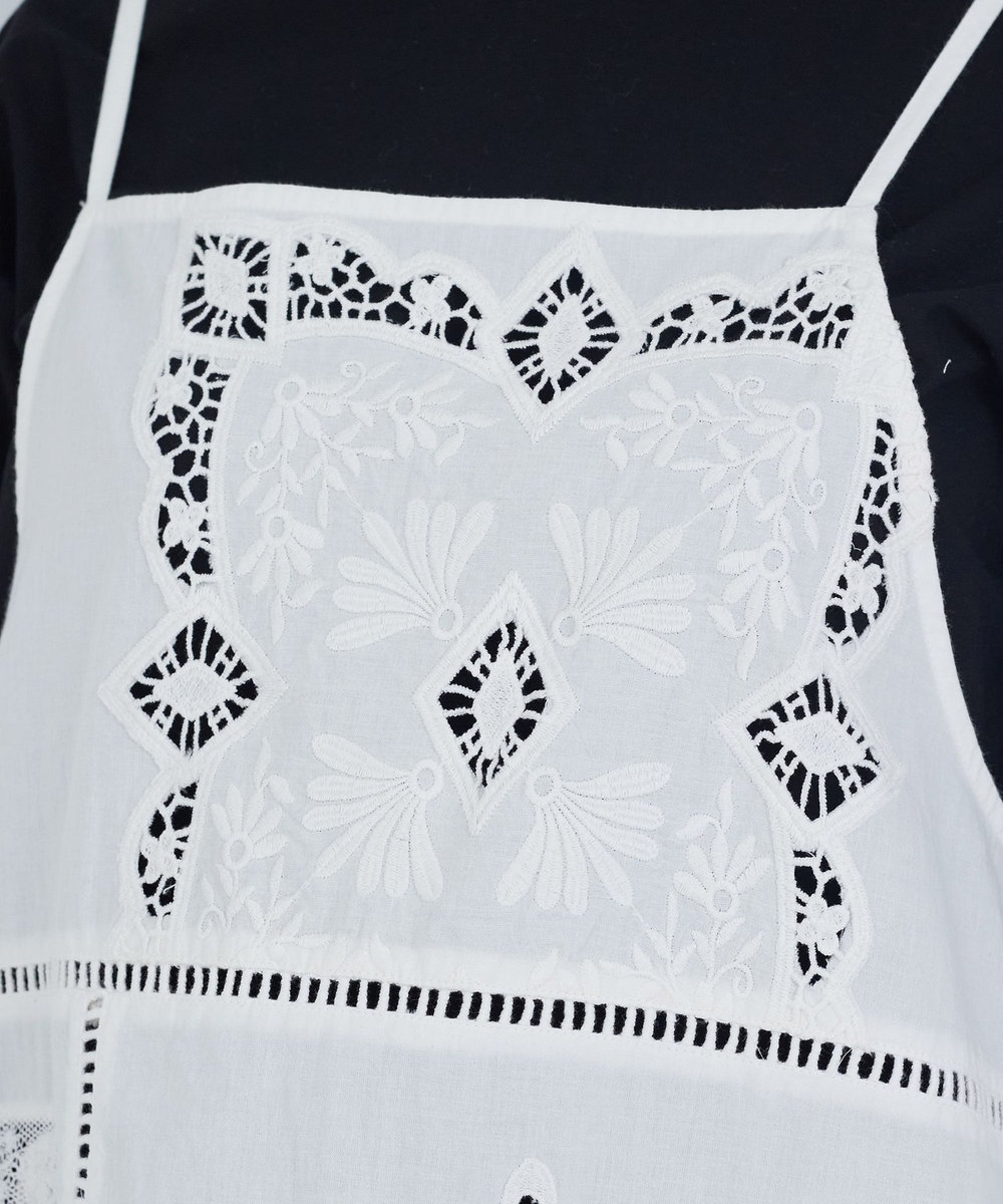 ADIEU TRISTESSE ポプリン刺繍キャミソール オフホワイト