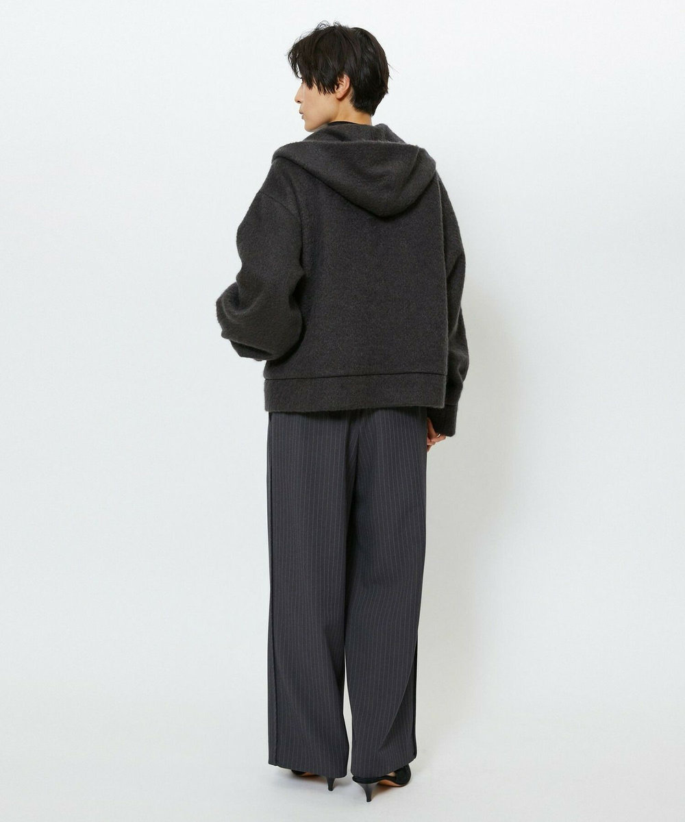 feerique feerique モヘアシャギーフードブルゾン チャコールグレー