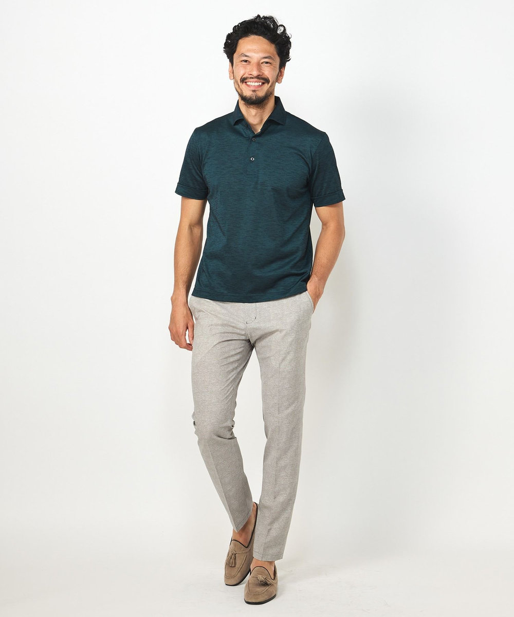 MEN'S BIGI 【ACTIVE TAILOR】COOL DOTSメランジプリントスラックス<セットアップ対応> グレー