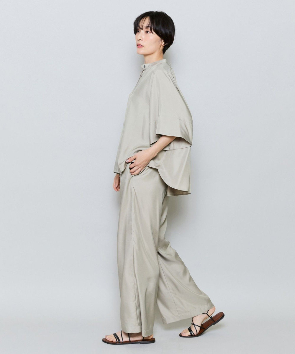 MOGA キュプラポリフィブリルワイドシルエットパンツ ベージュ