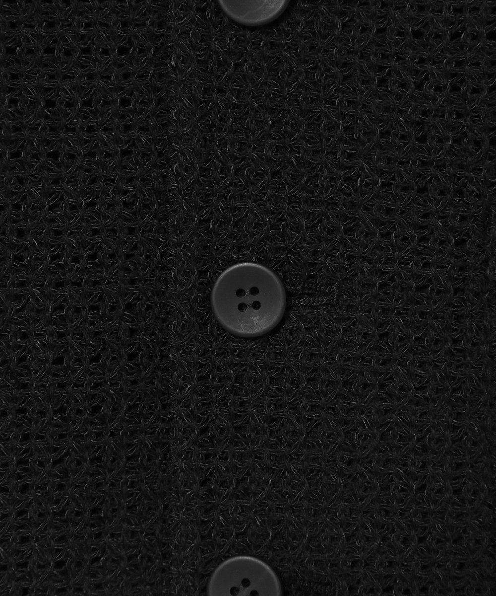 DÉPAREILLÉ COTTON RAYON KARAMI GILET / コットンレーヨンカラミジレ ブラック