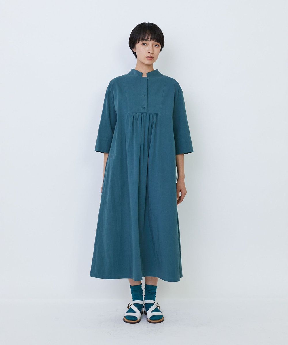 LOISIR Aラインワンピース グリーン