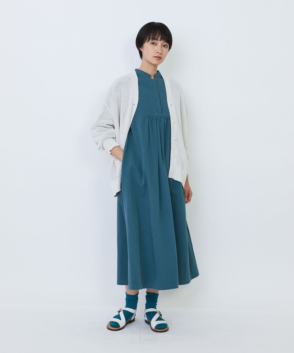 LOISIR Aラインワンピース グリーン