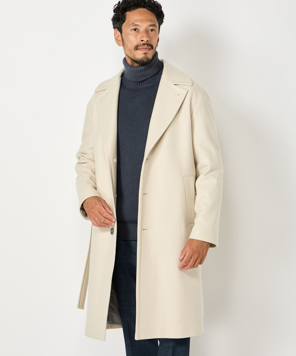MEN'S BIGI 【hevo別注】ヴァージンウールメルトンチェスターフィールドコート ブラック