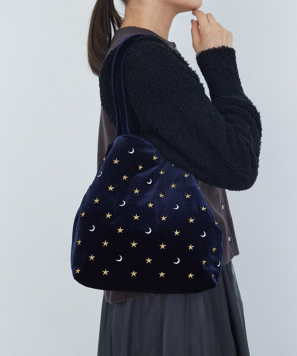 ADIEU TRISTESSE 星空刺繍バッグ ネイビー