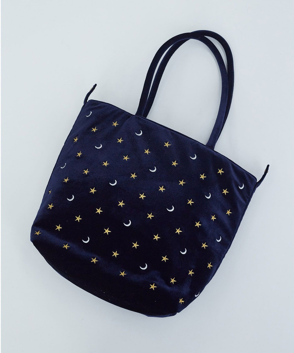 ADIEU TRISTESSE 星空刺繍バッグ ネイビー
