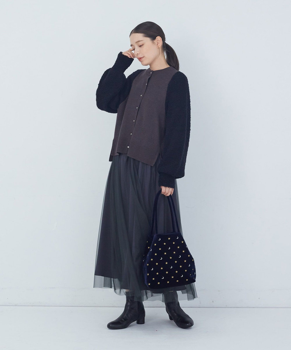 ADIEU TRISTESSE 星空刺繍バッグ ネイビー