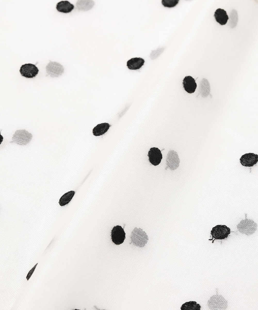 DÉPAREILLÉ DOT ORGANDY SHORT SLEEVE BLOUSE / ドットオーガンジーショートスリーブブラウス ホワイト