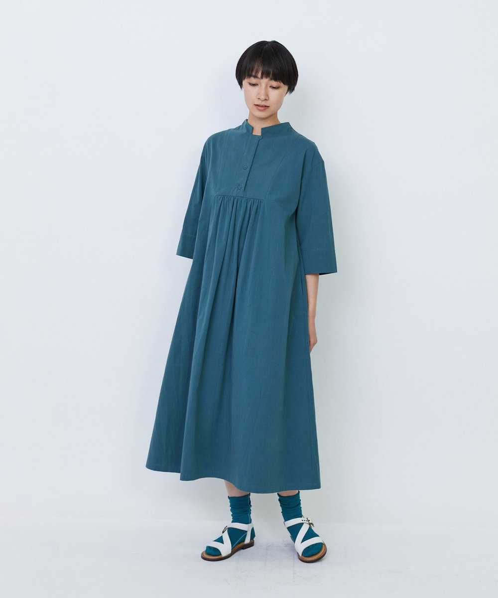 LOISIR Aラインワンピース グリーン