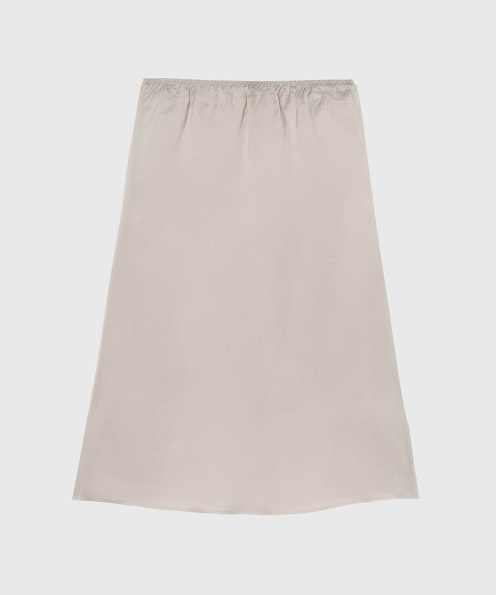 DÉPAREILLÉ SILK POLYESTER TIERED PLEATS SKIRT / シルクポリエステルティアードプリーツスカート オレンジ