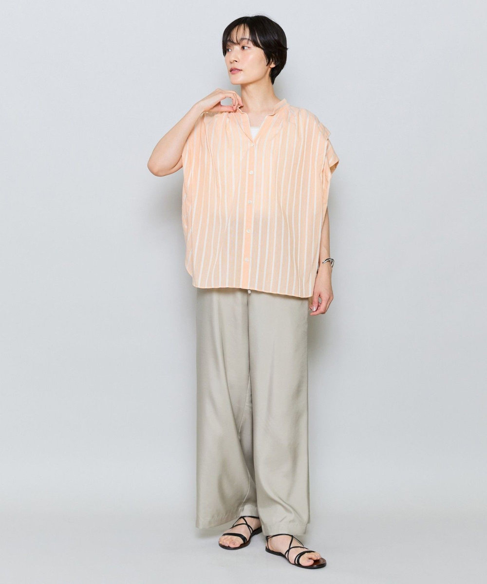 MOGA キュプラポリフィブリルワイドシルエットパンツ ベージュ