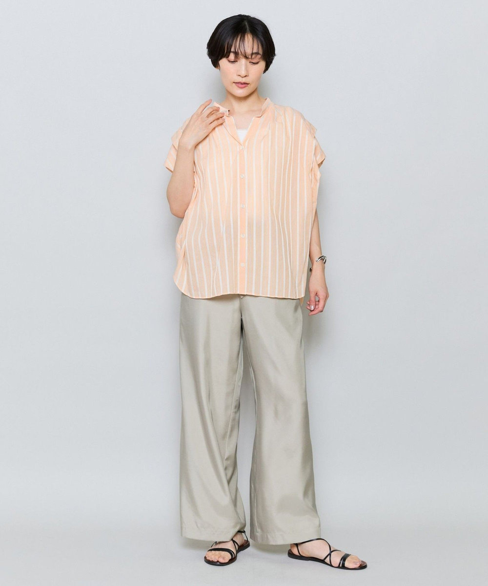 MOGA キュプラポリフィブリルワイドシルエットパンツ ベージュ