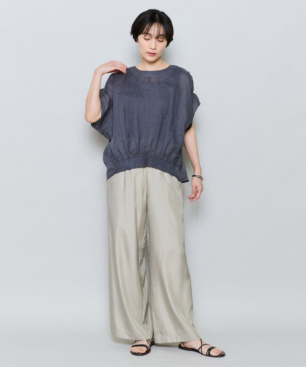 MOGA キュプラポリフィブリルワイドシルエットパンツ ベージュ