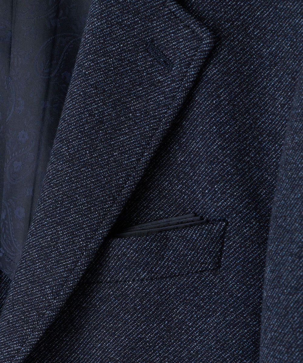 MEN'S BIGI ウール混ツイルジャージジャケット ネイビー