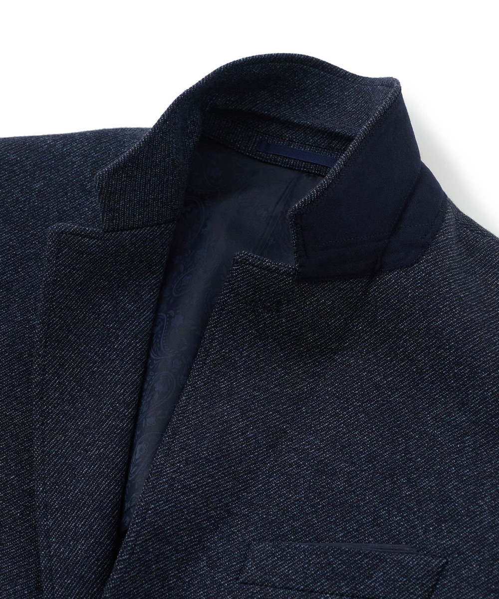 MEN'S BIGI ウール混ツイルジャージジャケット ネイビー
