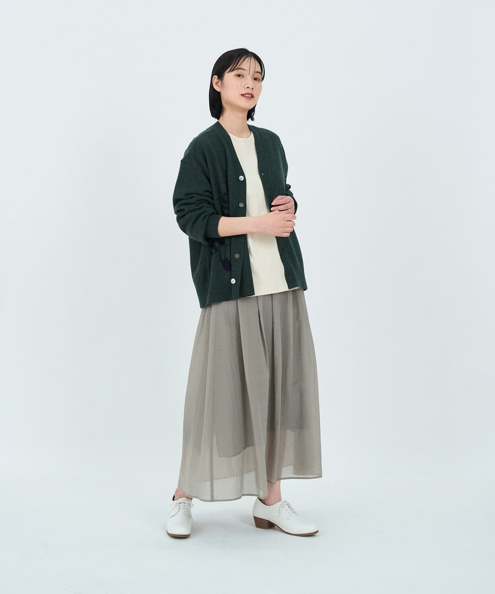 LOISIR 【アーティストコラボ】LOISIR×TORANEKOBONBONインターシャニットカーディガン グリーン