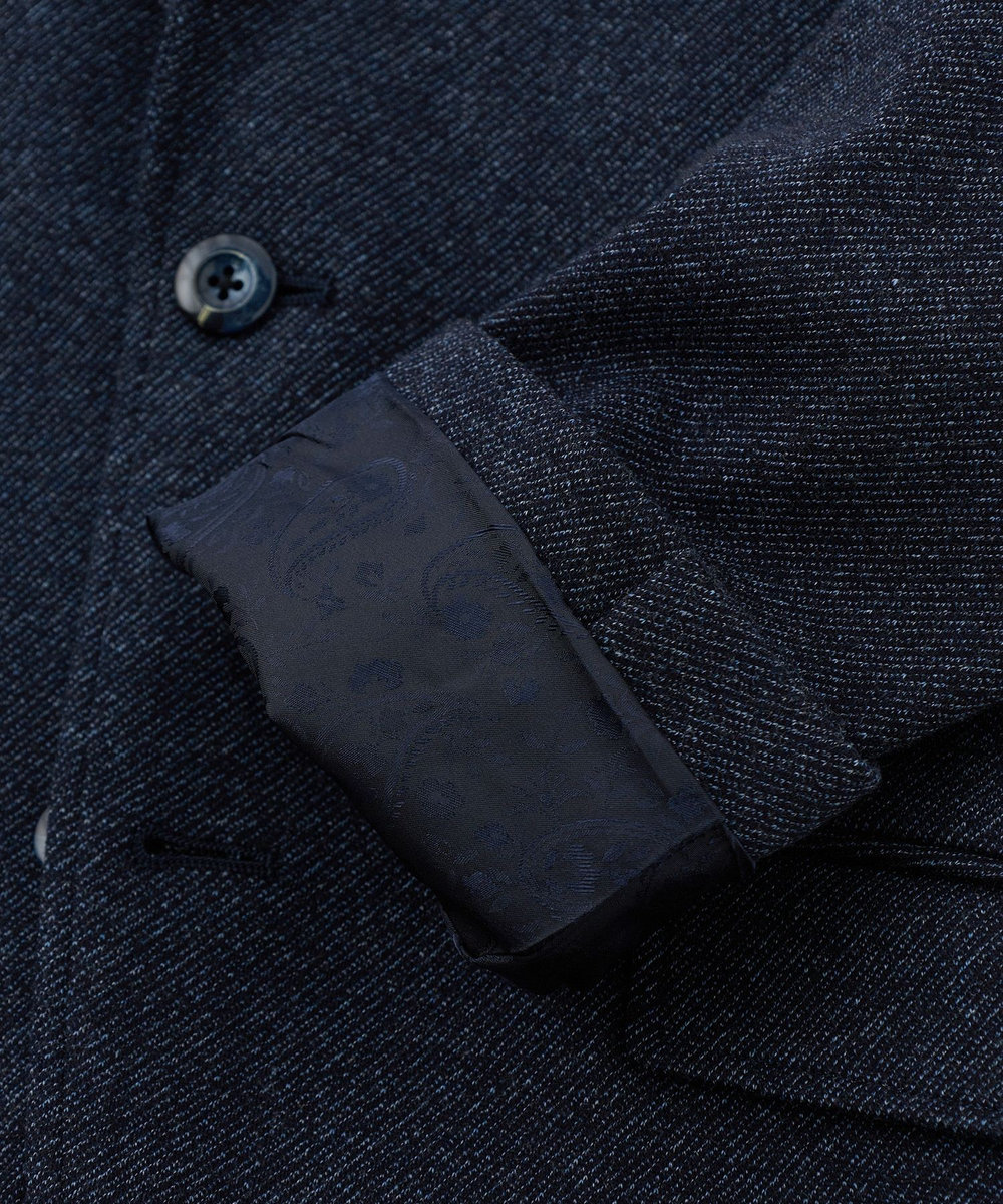 MEN'S BIGI ウール混ツイルジャージジャケット ネイビー