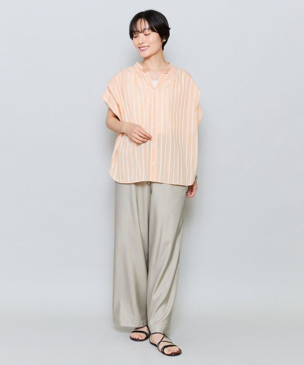 MOGA キュプラポリフィブリルワイドシルエットパンツ ベージュ