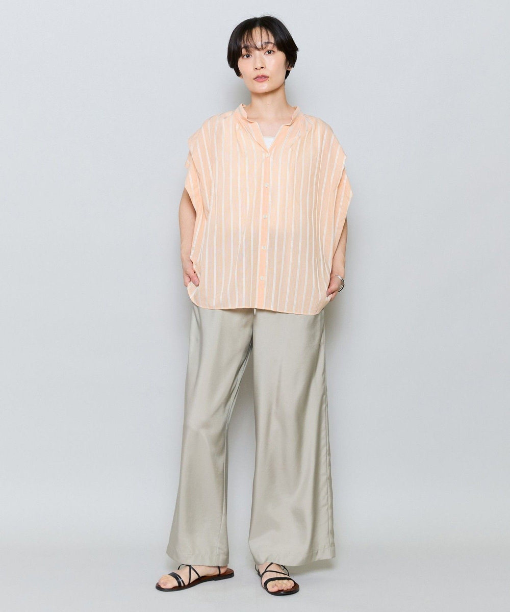 MOGA キュプラポリフィブリルワイドシルエットパンツ ベージュ