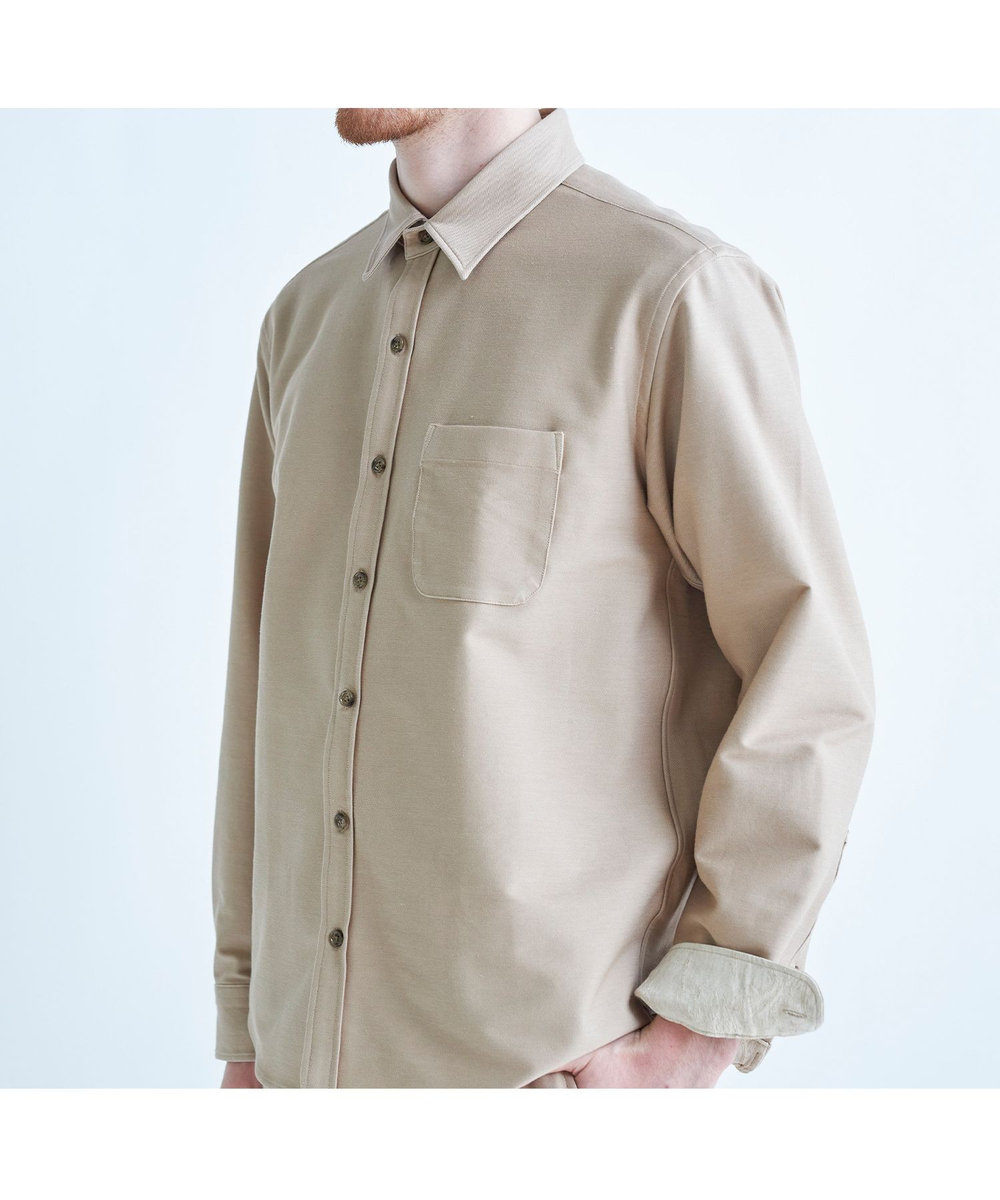 MEN'S BIGI デニムジャージ シャツブルゾン＜ストレッチ＞ ベージュ