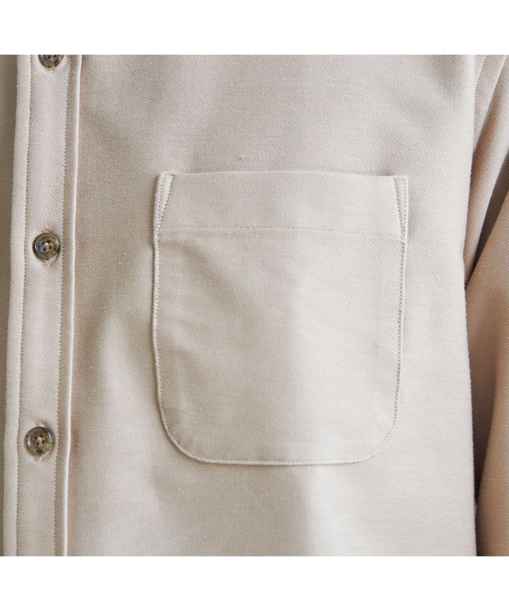 MEN'S BIGI デニムジャージ シャツブルゾン＜ストレッチ＞ ベージュ