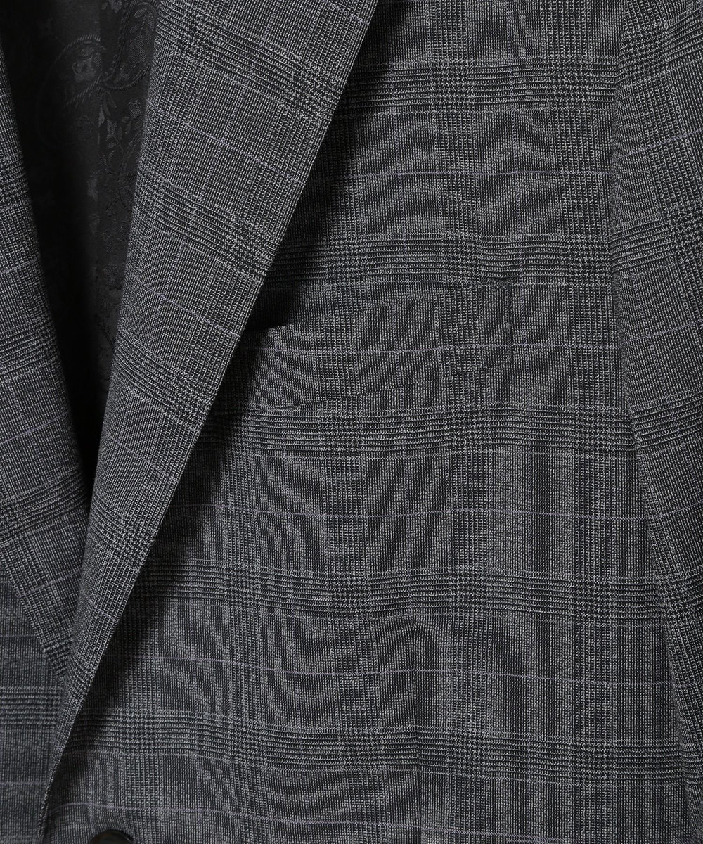 MEN'S BIGI ウールメランジグレンチェックスーツ＜セットアップ＞ グレー