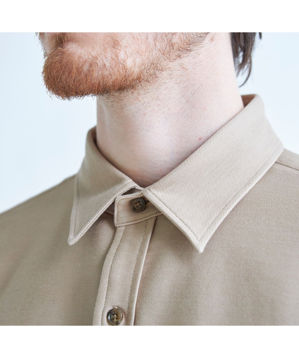 MEN'S BIGI デニムジャージ シャツブルゾン＜ストレッチ＞ ベージュ