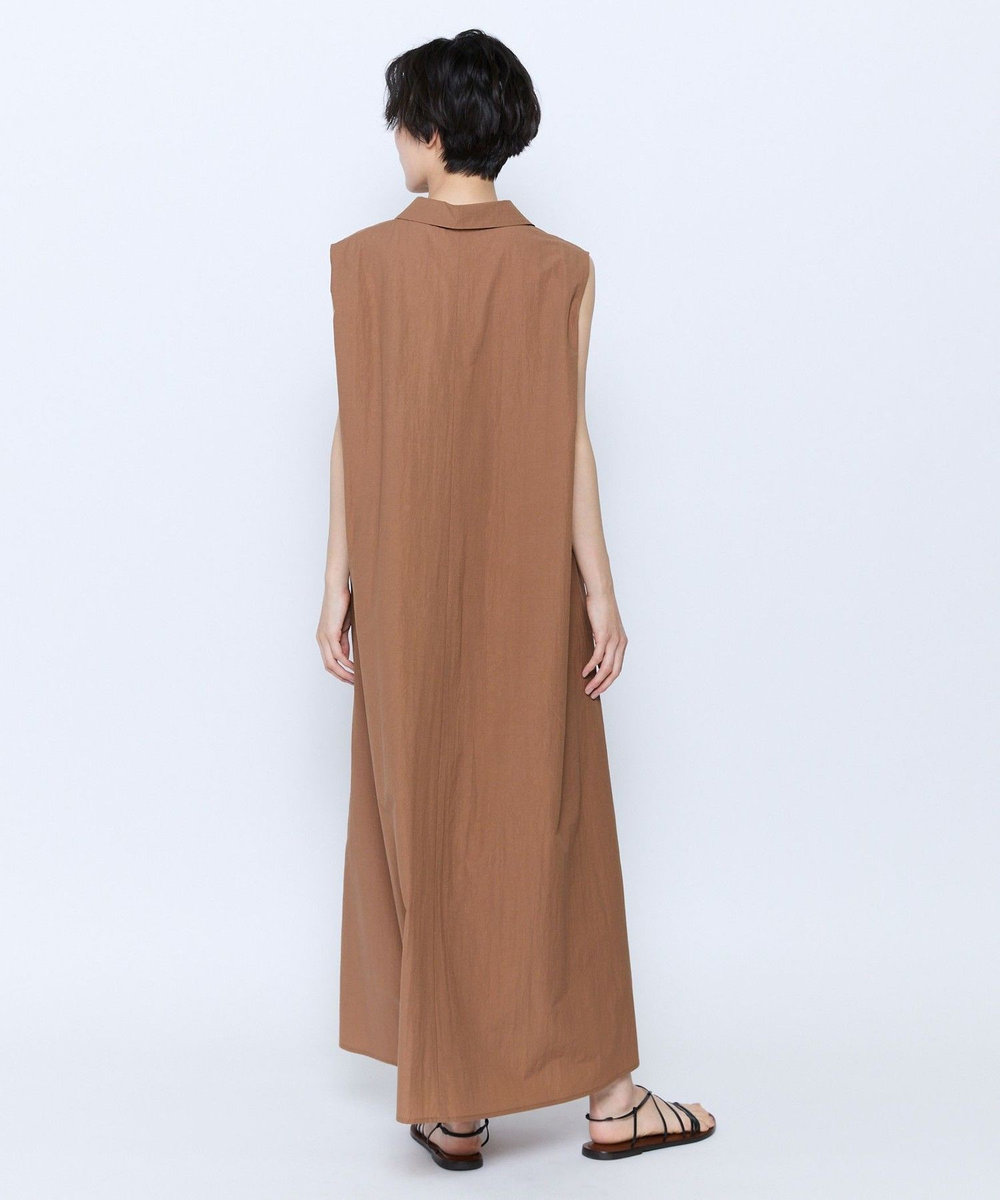 feerique feerique 綿ナイロンクロスAラインワンピース ブラウン