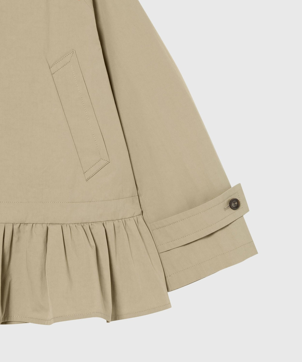 DÉPAREILLÉ GABARDINE PEPLUM SHORT COAT / ギャバジンペプラムショートコート ベージュ