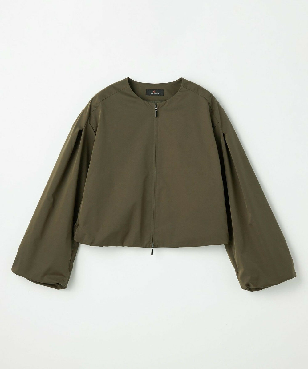 L'EQUIPE シャイニータフタショートブルゾン カーキ