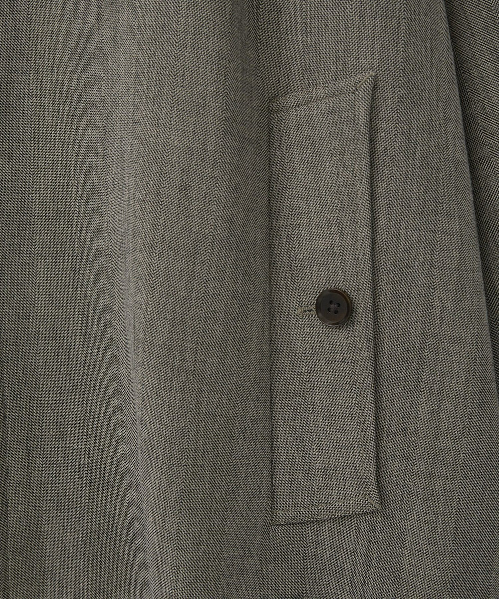 MEN'S BIGI ヘリンボーンダブルクロス ステンカラーコート＜2WAYストレッチ＞ ベージュ