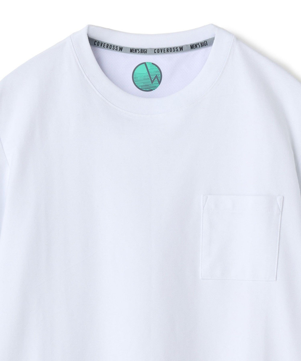 MEN'S BIGI Begin6月号掲載【COVEROSS W/カバロスダブル】別注 リカバリー半袖Tシャツ＜接触冷感/UVカット/遮熱/抗酸化作用＞ ホワイト