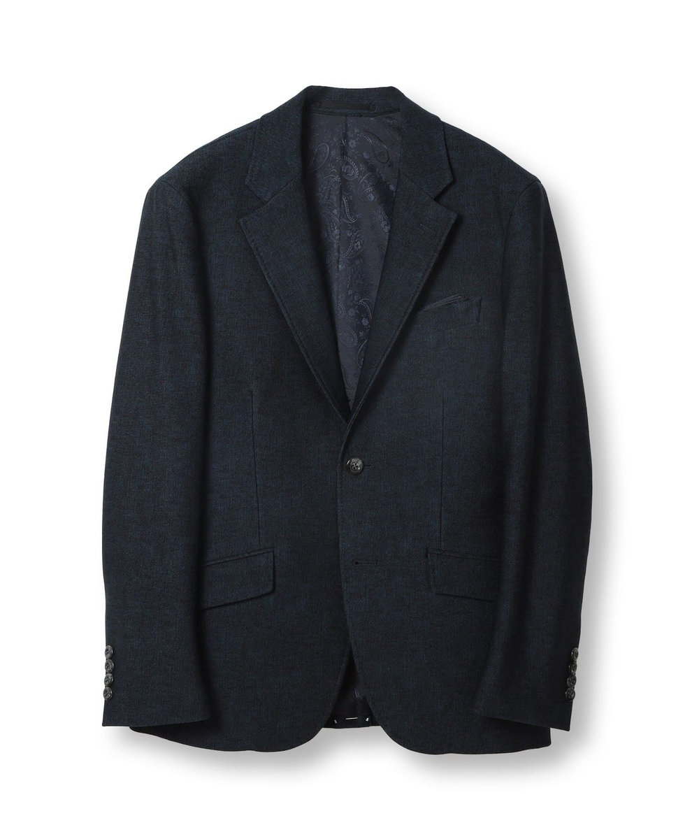 MEN'S BIGI 【ACTIVE TAILOR】ヒートパフォーマーツイード調プリントジャケット（セットアップ対応） ネイビー