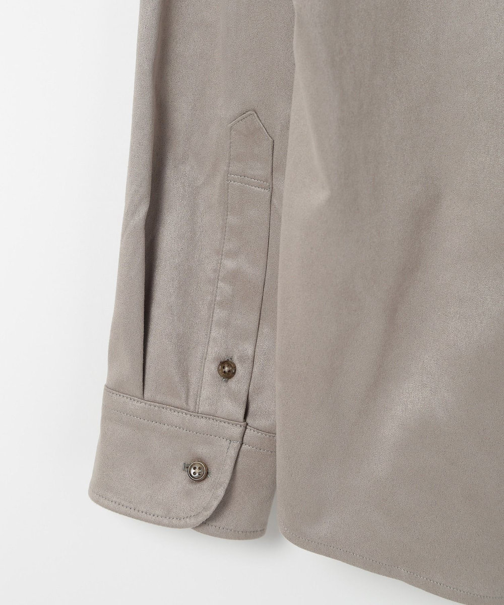 MEN'S BIGI コマスエードストレッチシャツ ライトグレー