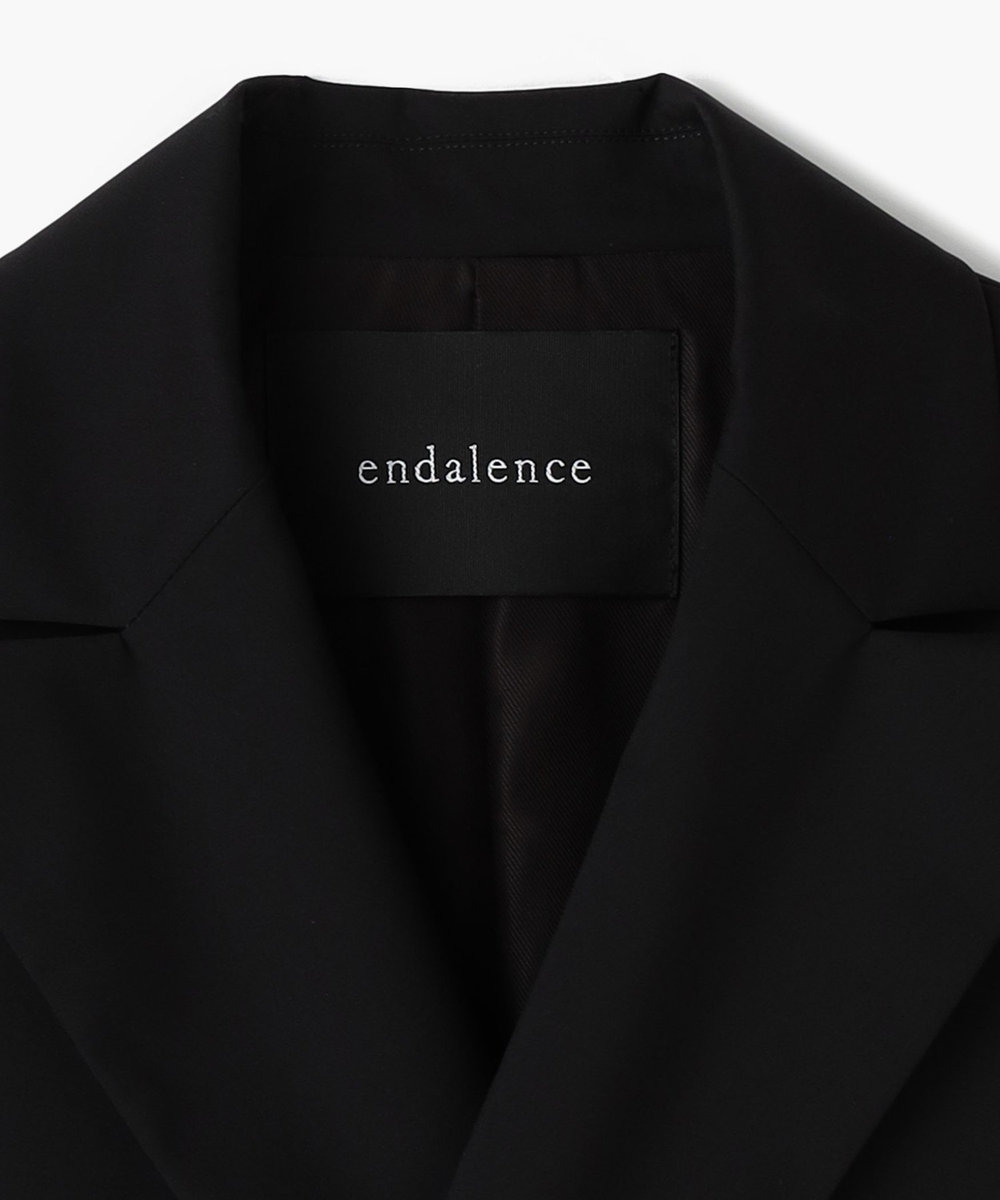 endalence 120S ストレッチダブルブレストジャケット ブラック
