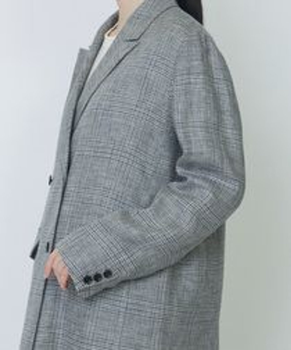 LOISIR リネンダブルブレストジャケット グレー