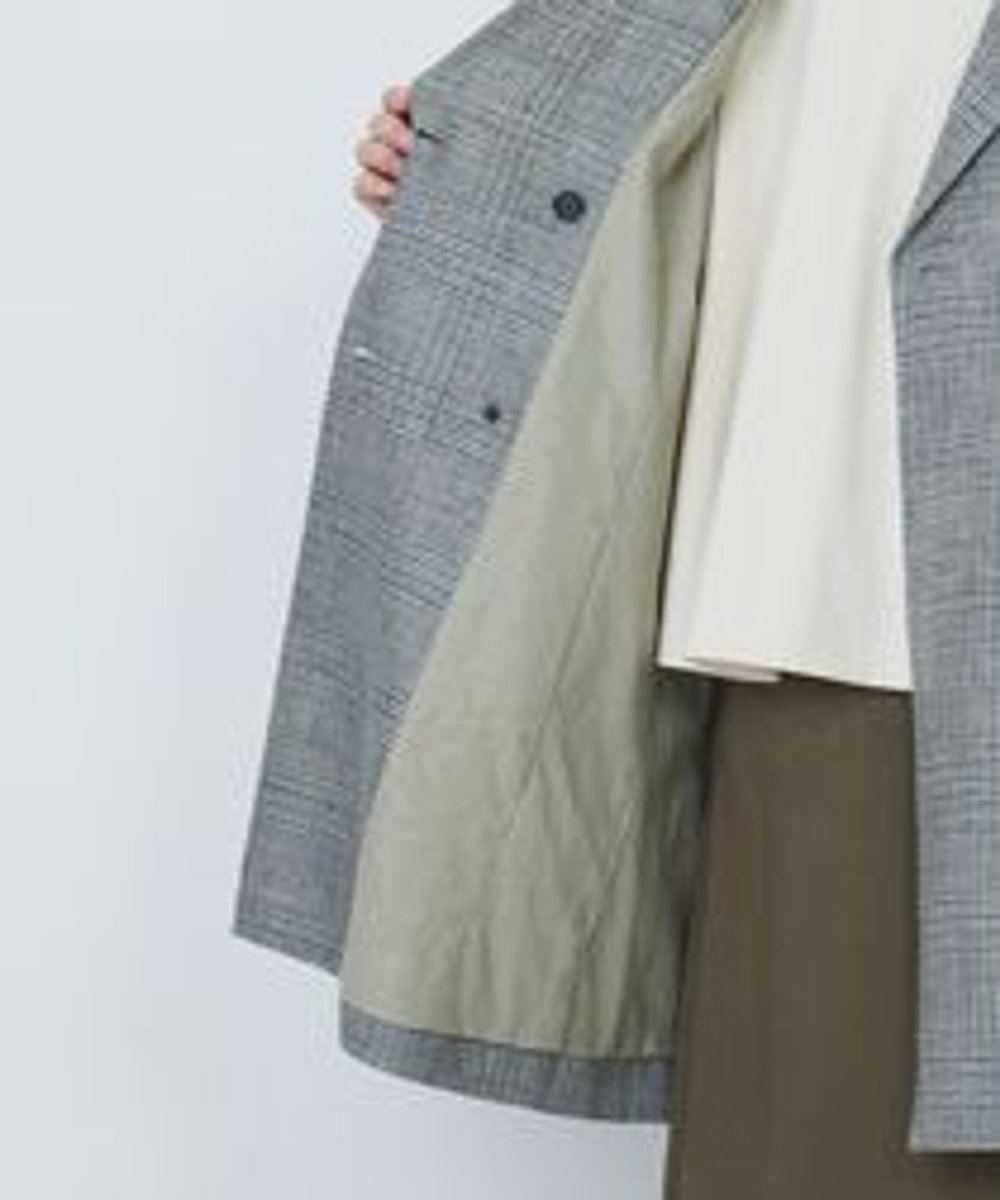 LOISIR リネンダブルブレストジャケット グレー