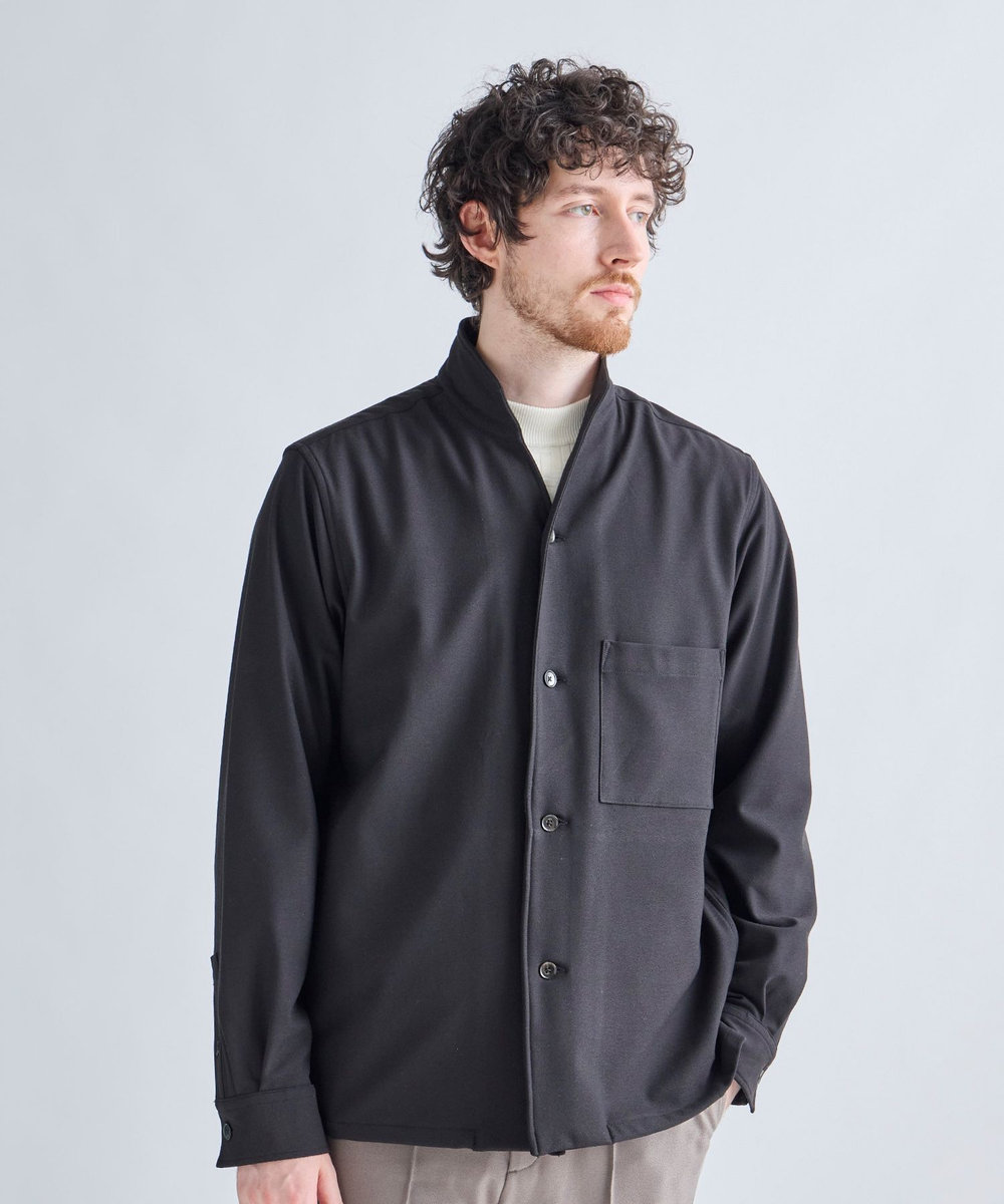 MEN'S BIGI PRES WARM アムンゼンシャツブルゾン［360度ストレッチ/吸湿発熱/保温性］ ブラック