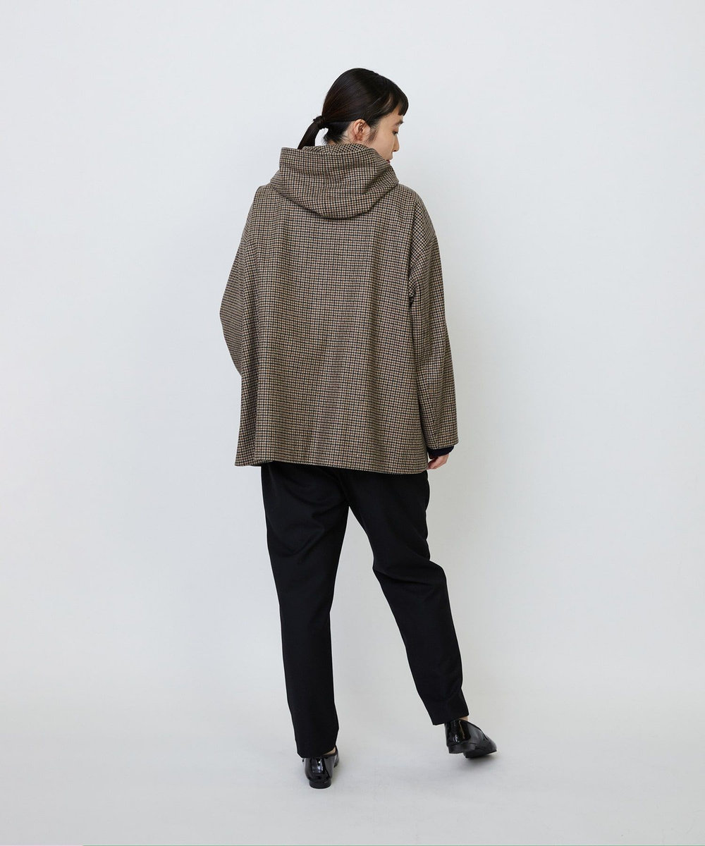 LOISIR フーディショートコート チェック