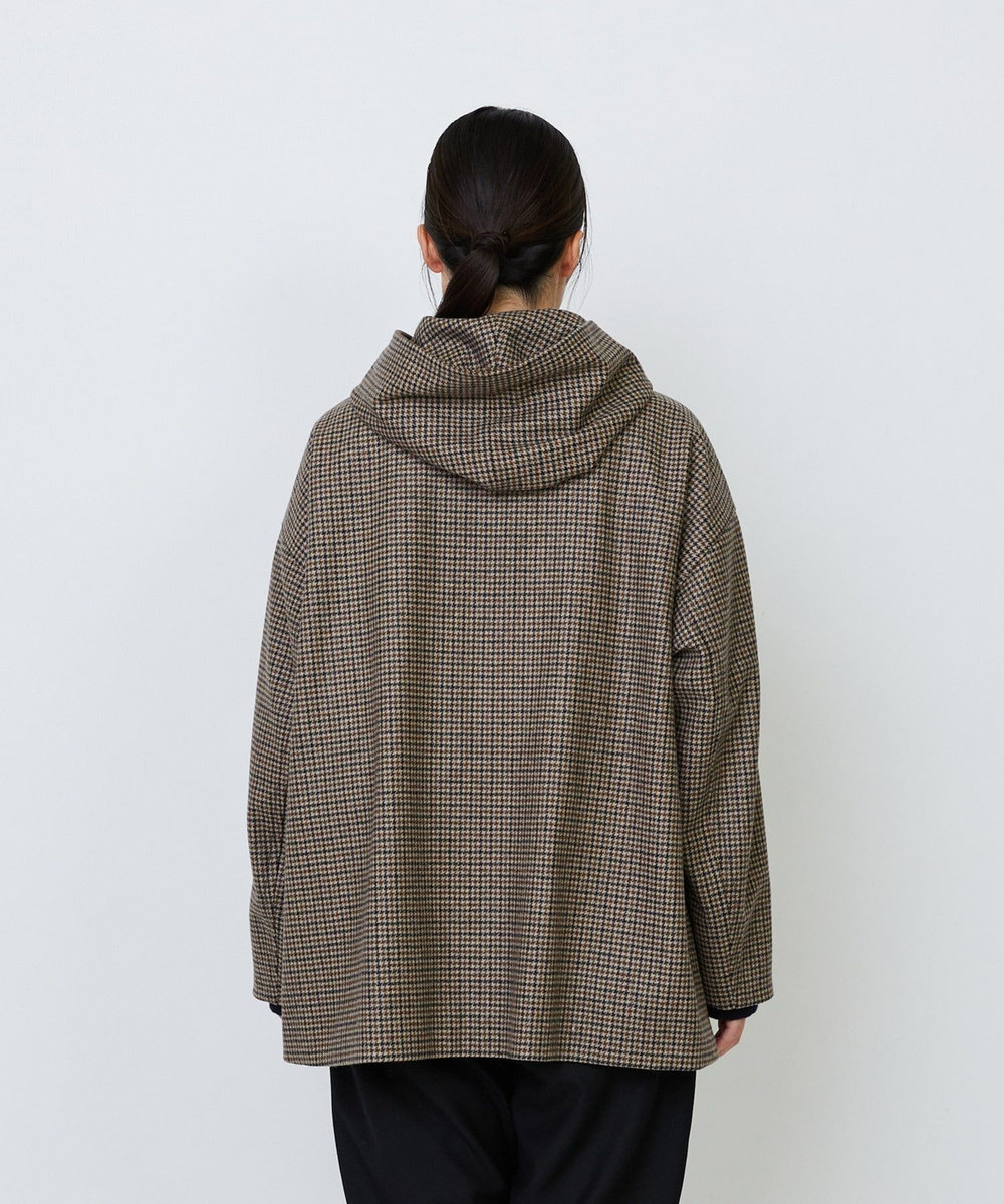 LOISIR フーディショートコート チェック