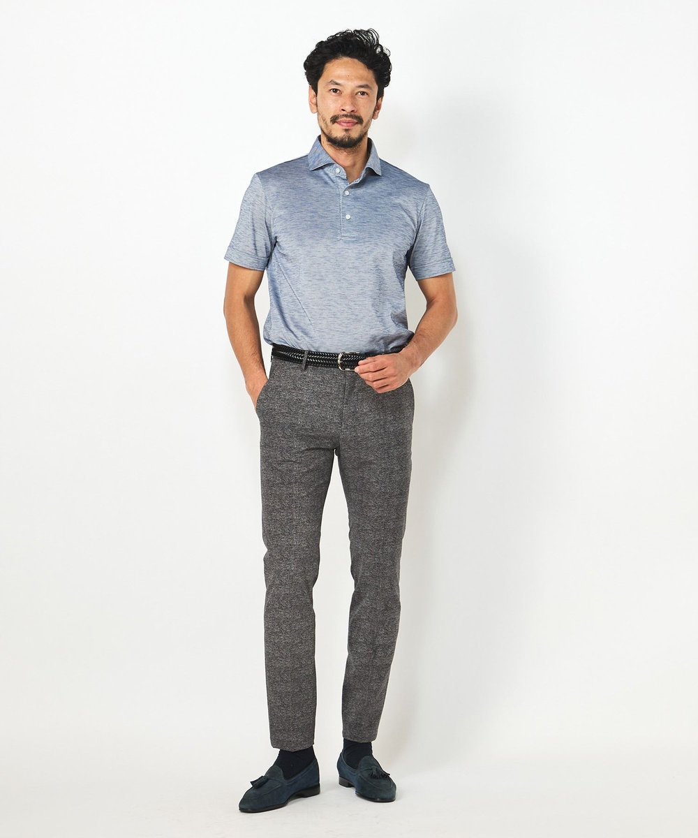 MEN'S BIGI 【ACTIVE TAILOR】COOL DOTSメランジプリントスラックス<セットアップ対応> ブラック