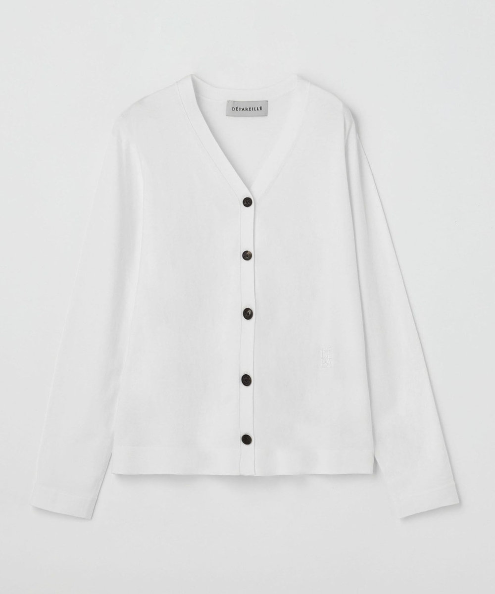 DÉPAREILLÉ WASHABLE LOGO CARDIGAN / ウォッシャブルロゴカーディガン ホワイト