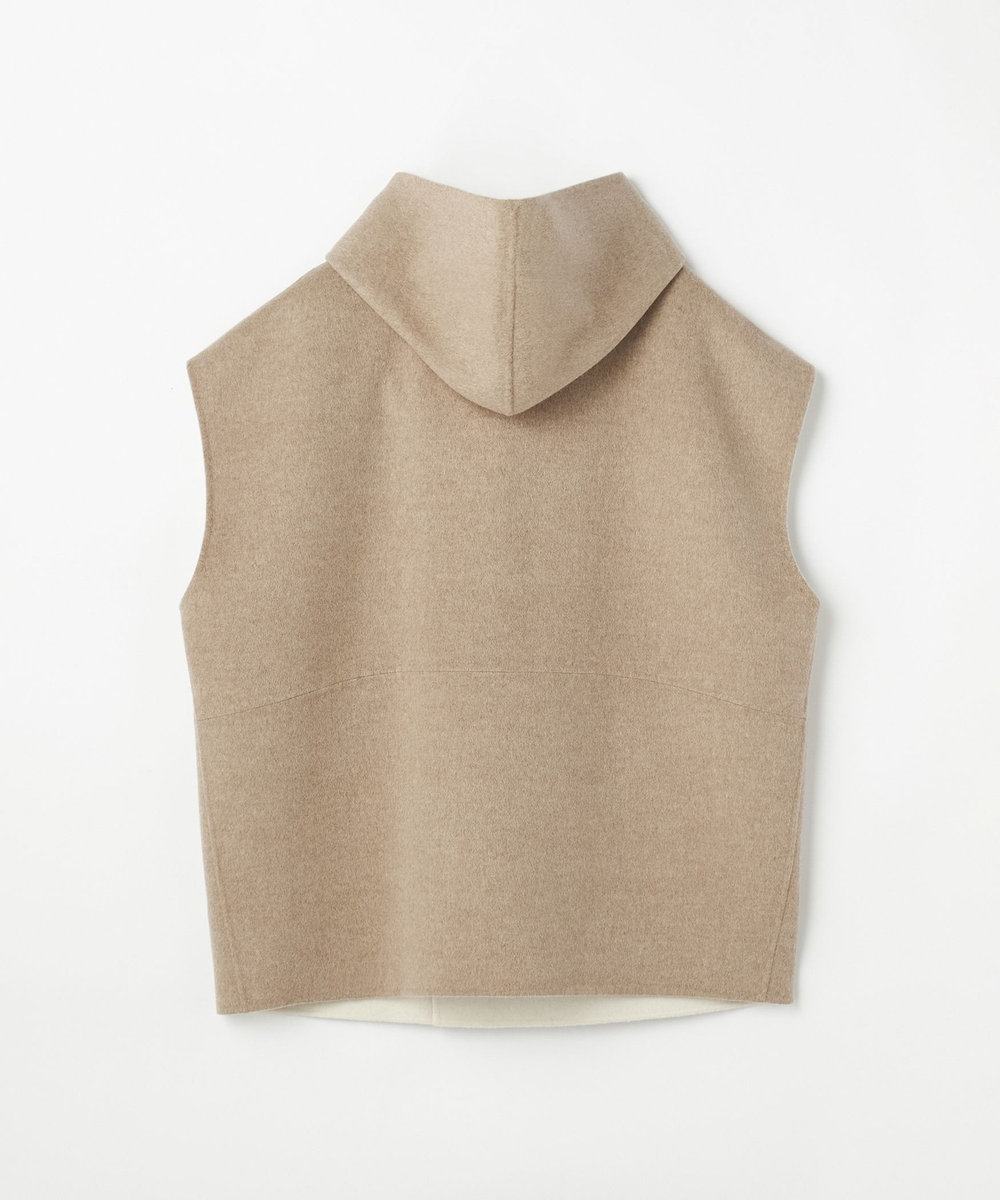 DÉPAREILLÉ DOUBLE FACE BEAVER PONCHO GILET / ダブルフェイスビーバーポンチョジレ ベージュ