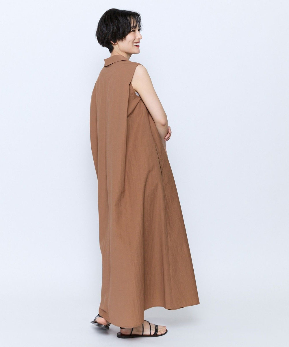 feerique feerique 綿ナイロンクロスAラインワンピース ブラウン
