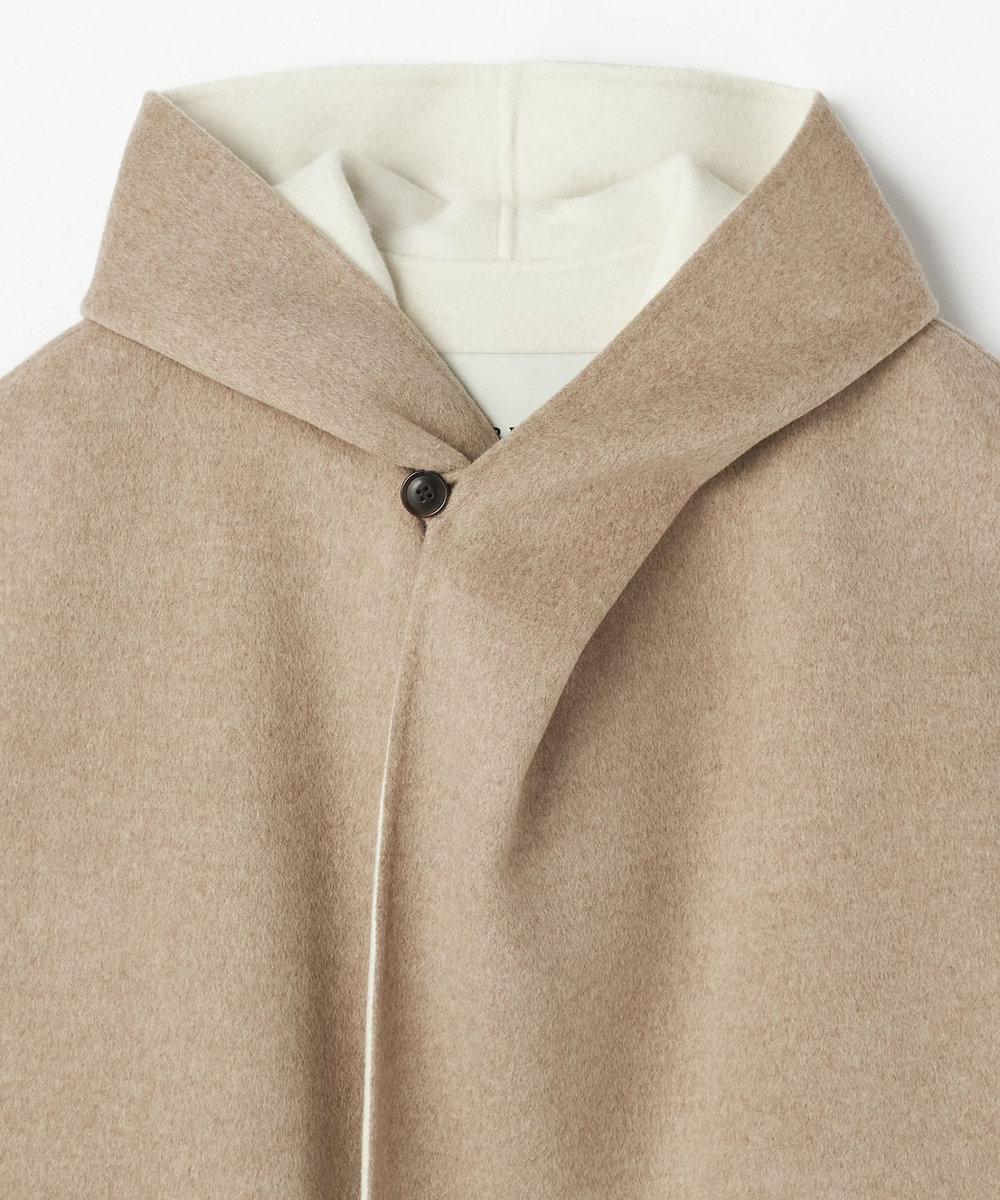 DÉPAREILLÉ DOUBLE FACE BEAVER PONCHO GILET / ダブルフェイスビーバーポンチョジレ ベージュ