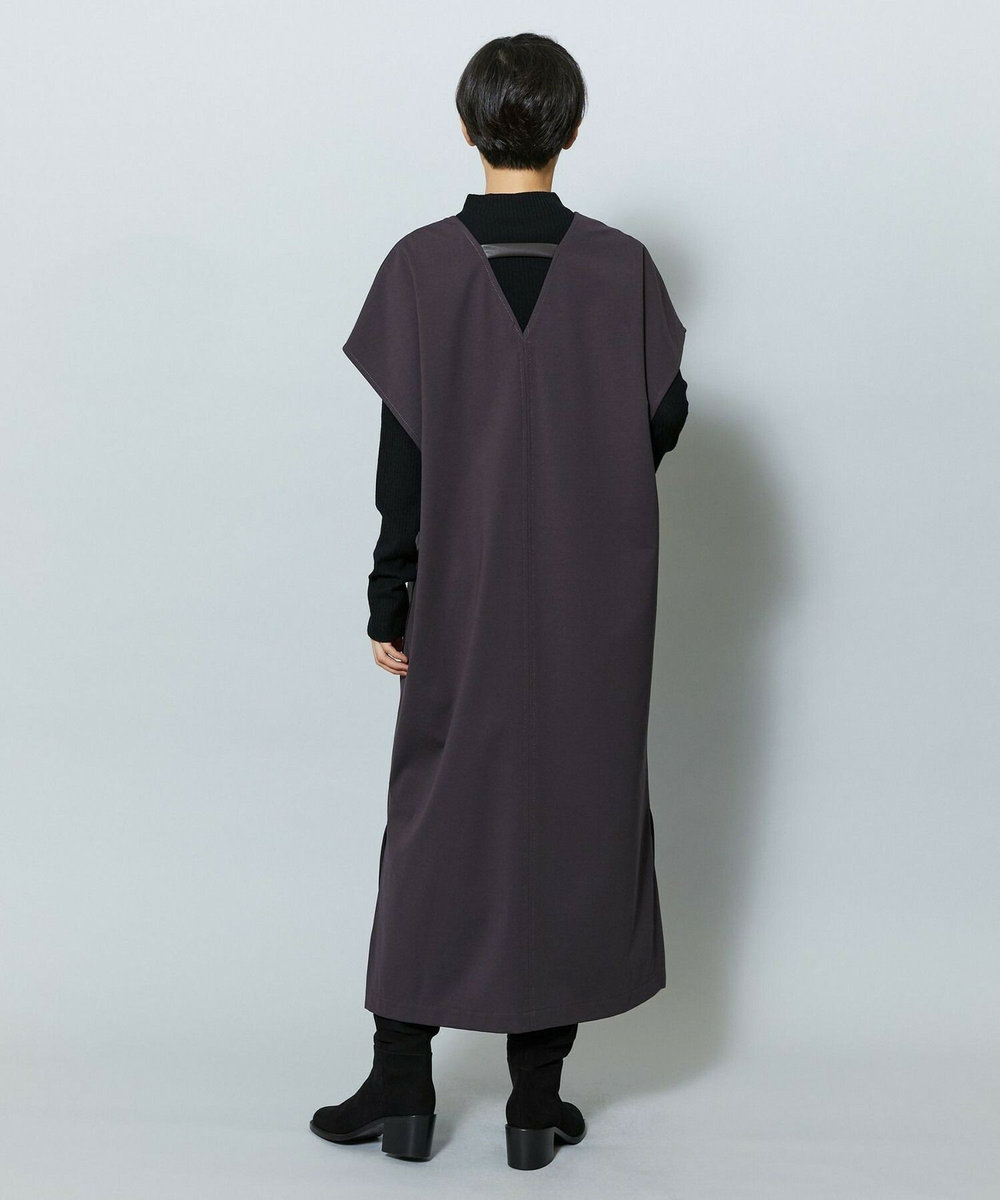 MOGA コットンナイロンポンチジャンパースカート ダークブラウン