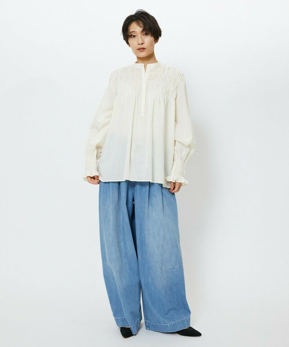 feerique feerique　デニムコクーンシルエットワイドパンツ ブルー