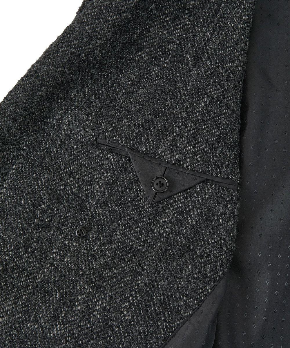 MEN'S BIGI ヴィンテージツイードダブルブレステッドコート グレー